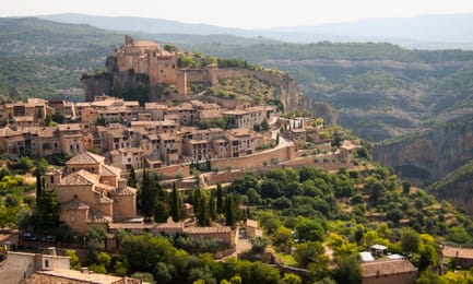 Alquézar, au-dessus des canyons du Vero.