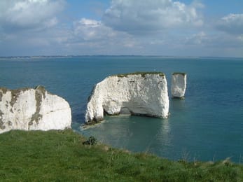 Old Harry Rocks, les piliers de craie de Handfast Point.