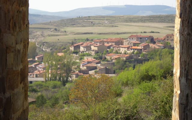 Yanguas, in the Sierra de Alba — the first stop, before the plateau gives way.