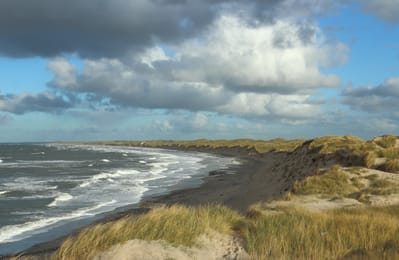 La plage et les dunes de Nørre Vorupør, dans le parc national de Thy.