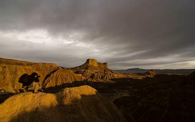 Castildetierra, the witness butte of the Bardena Blanca — erosion carried off all the rest.