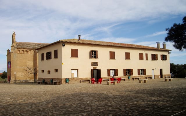 The hermitage of the Virgen del Yugo, above Arguedas.