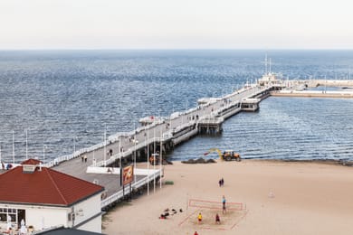 La jetée de bois de Sopot, qui avance dans la baie de Gdańsk.