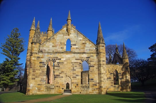L’église des forçats de Port Arthur, en grès doré.