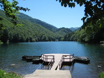Le lac de Biogradska Gora, ses barques et sa forêt.