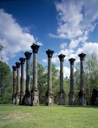 Les colonnes de Windsor Ruins, près de Port Gibson.