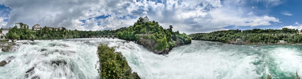 Les chutes du Rhin et le château de Laufen.