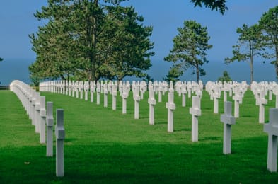 Le cimetière américain de Colleville, au-dessus d’Omaha Beach.