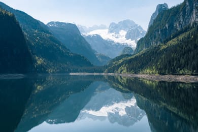 Le Gosausee où se reflète le glacier du Dachstein.
