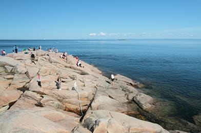 Les rochers du Cap de Bon-Désir, où l’on guette les baleines.